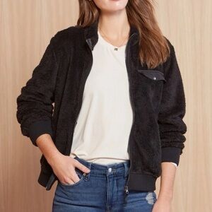 Rails Austin Sherpa Teddy Jacket in Black - Size S